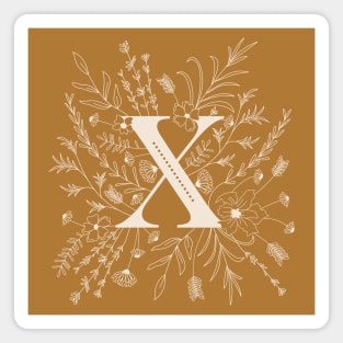 Botanical Letter X (Mustard Yellow) Magnet